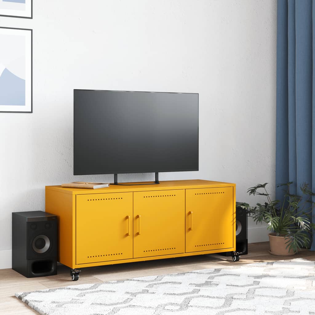 TV ormarić boja senfa 100,5 x 39 x 43,5 cm čelični