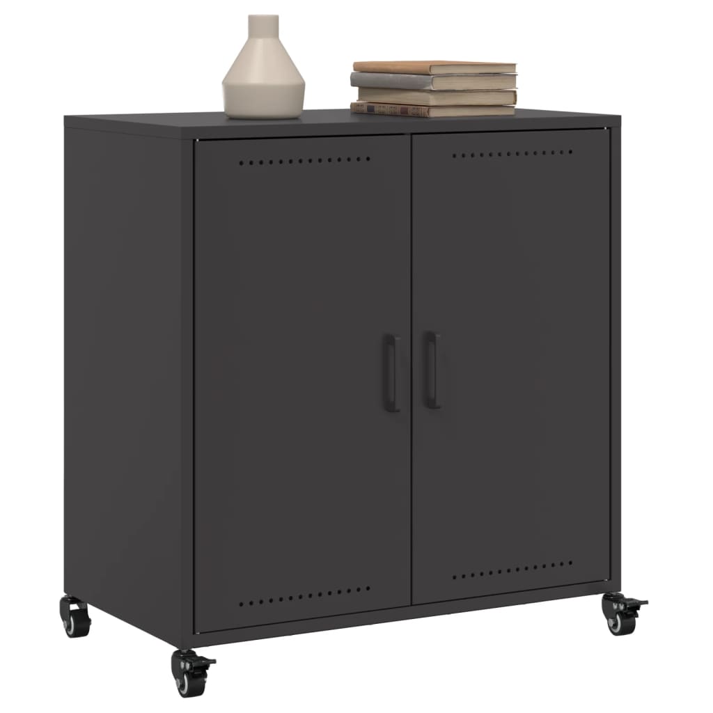 Komoda crna 68x39x72 cm čelična