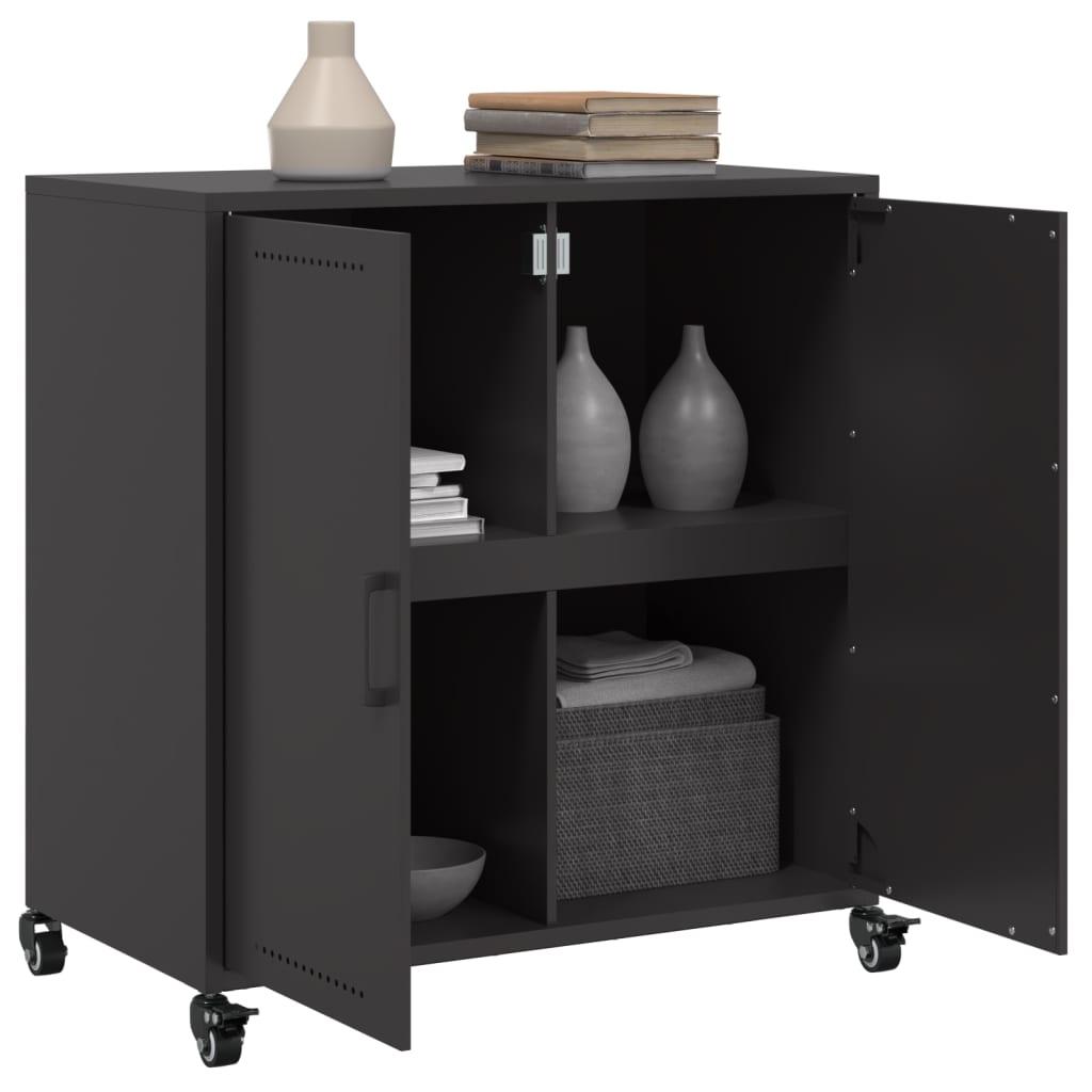 Komoda crna 68x39x72 cm čelična