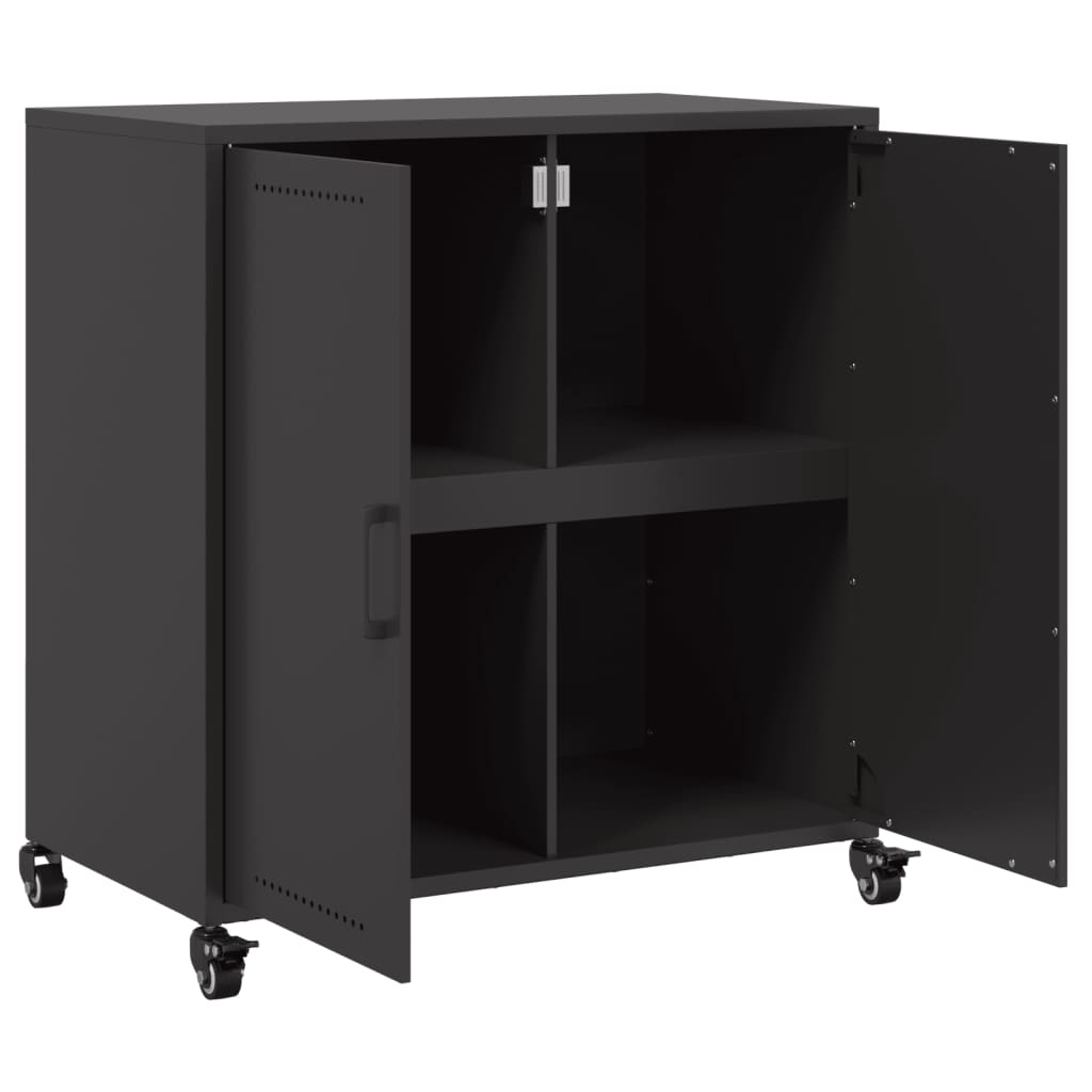 Komoda crna 68x39x72 cm čelična