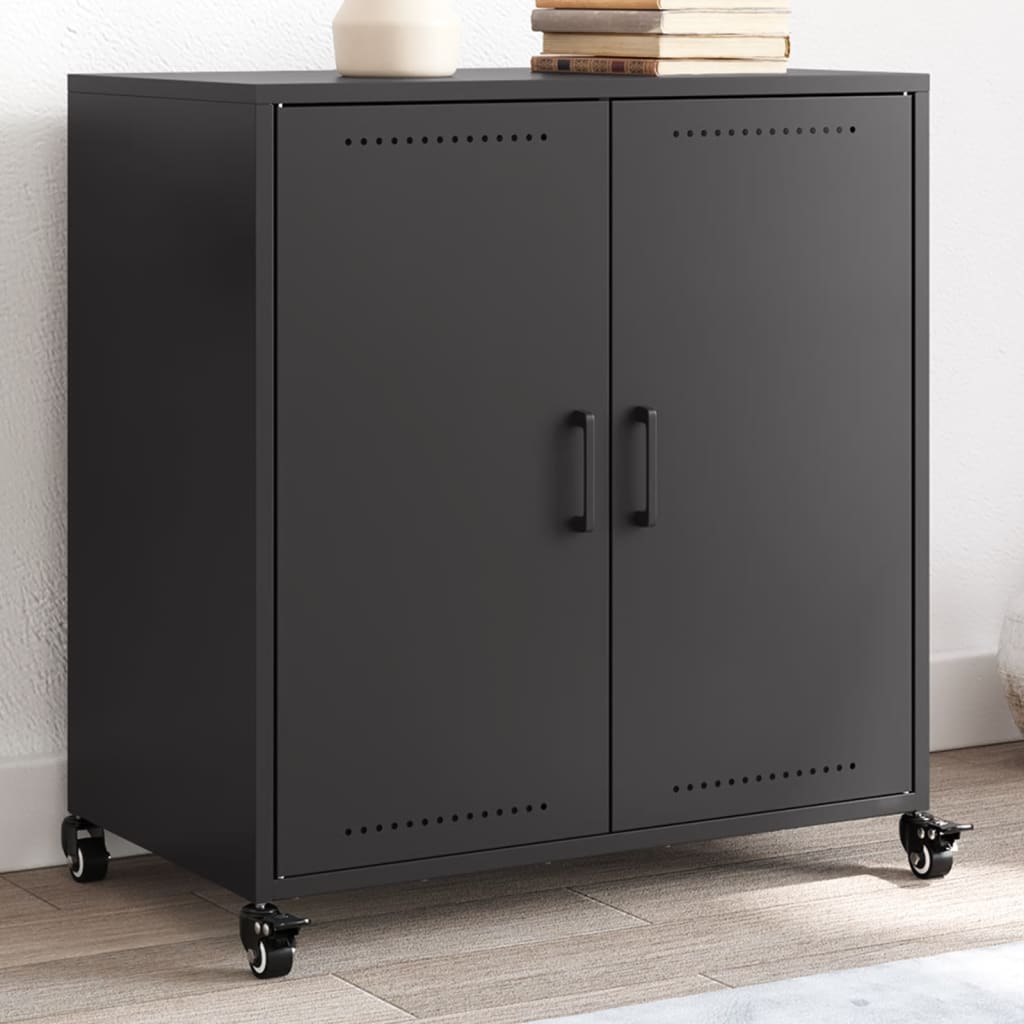 Komoda crna 68x39x72 cm čelična