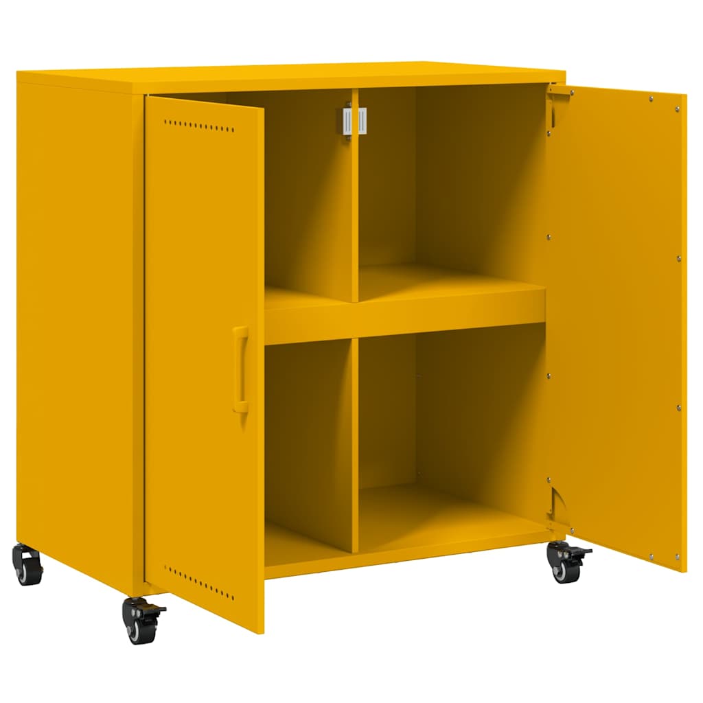 Komoda boja senfa 68x39x72 cm čelični