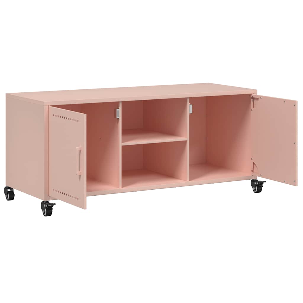 TV ormarić ružičasti 100,5 x 39 x 43,5 cm čelik