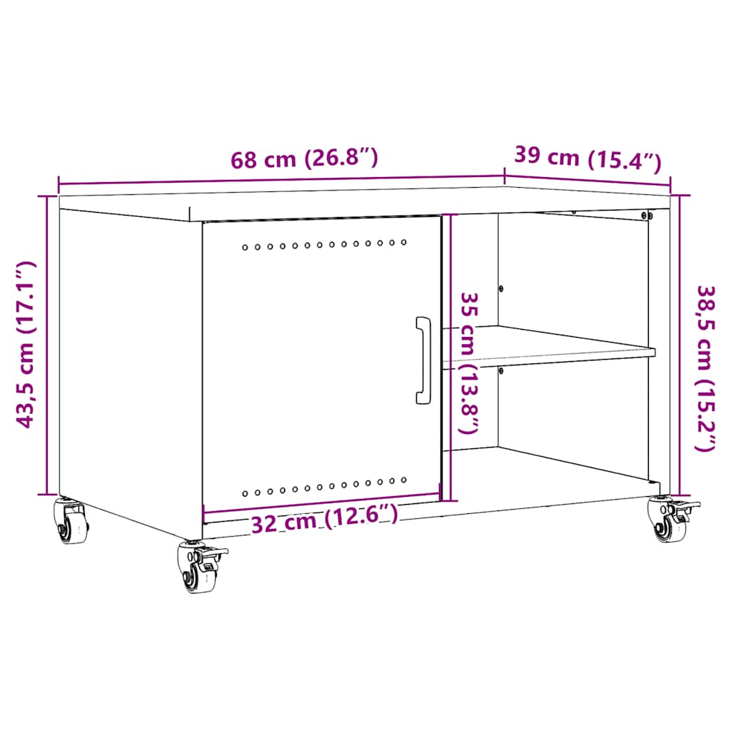 TV ormarić crni 68 x 39 x 43,5 cm čelik