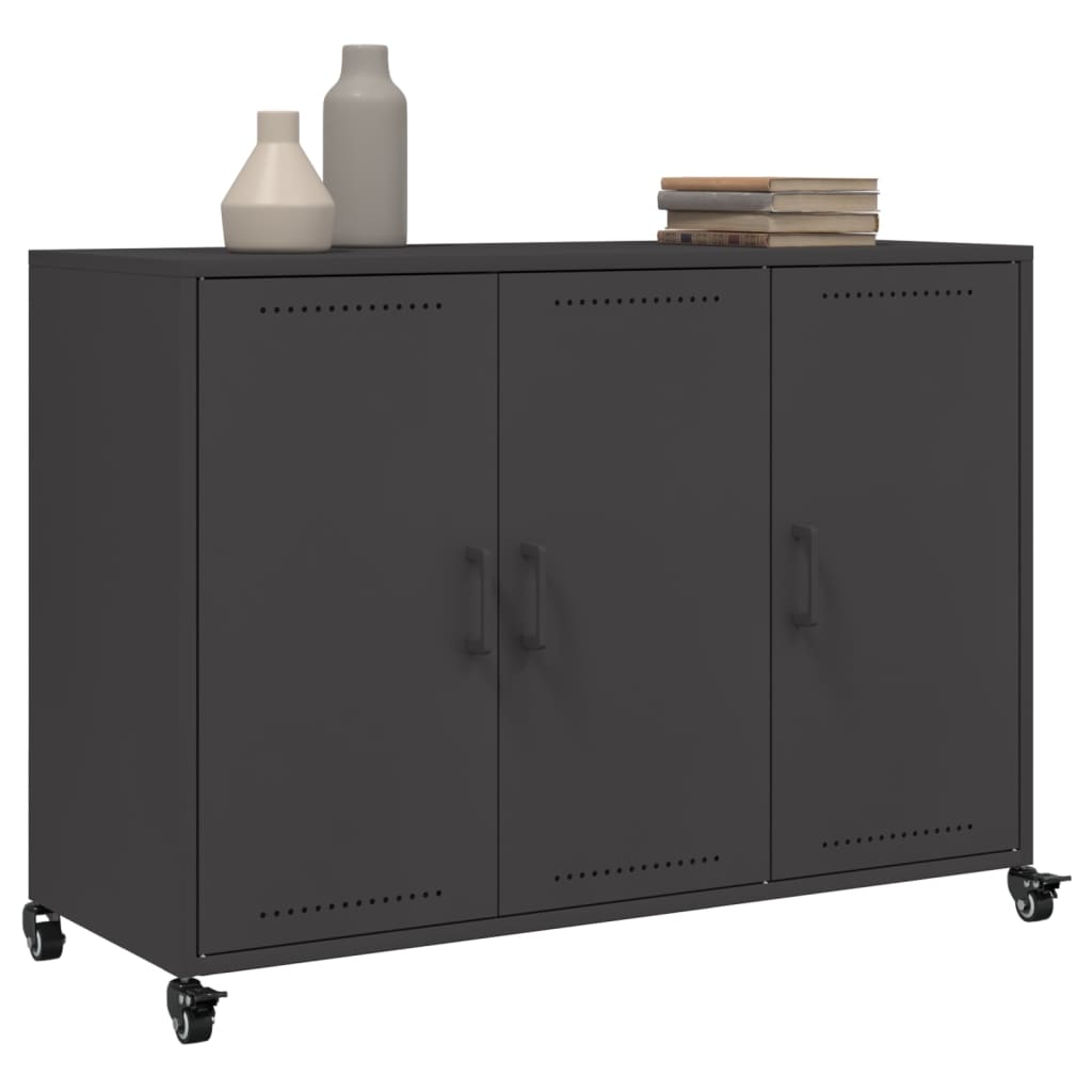 Komoda crna 100,5 x 39 x 72 cm čelik