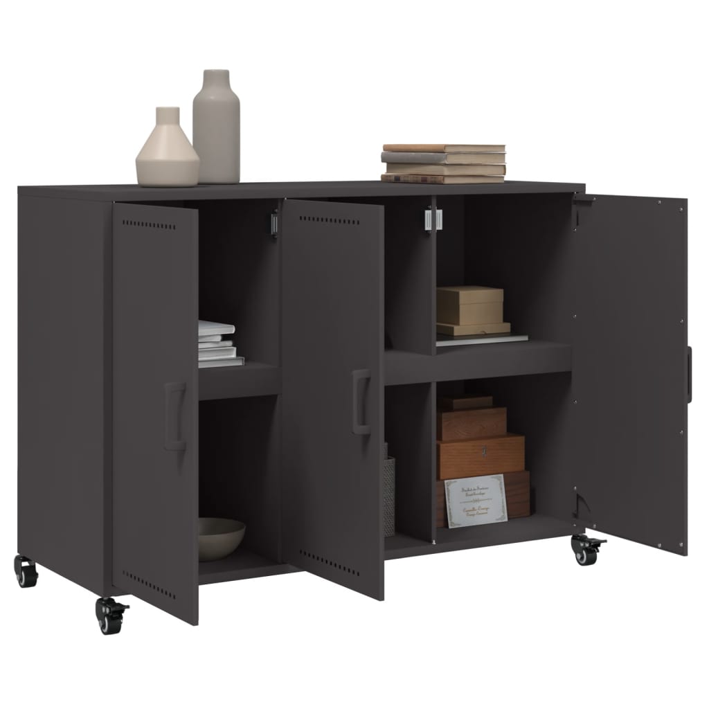 Komoda crna 100,5 x 39 x 72 cm čelik