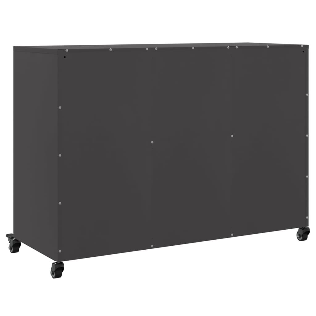 Komoda crna 100,5 x 39 x 72 cm čelik