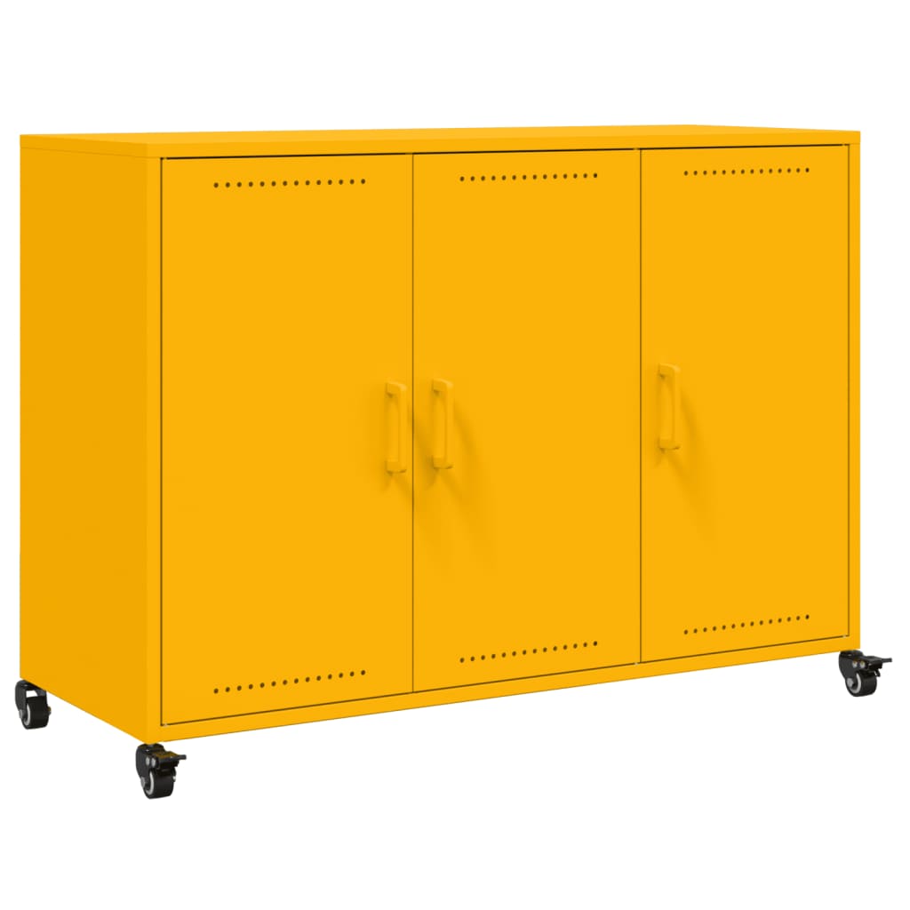 Komoda boja senfa 100,5x39x72 cm čelični