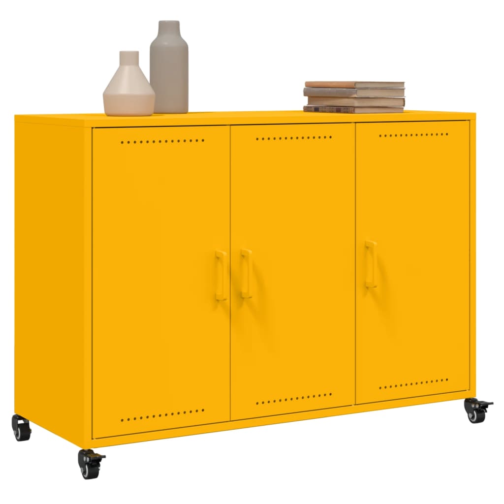 Komoda boja senfa 100,5x39x72 cm čelični