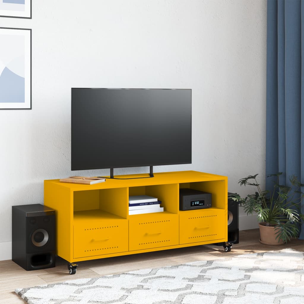 TV ormarić boja senfa 100,5x39x43,5 cm čelični