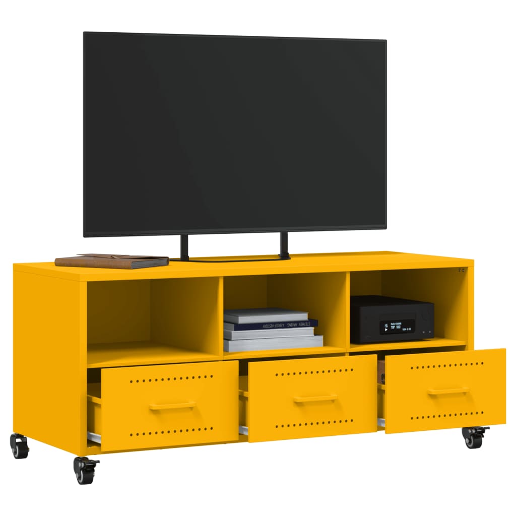 TV ormarić boja senfa 100,5x39x43,5 cm čelični