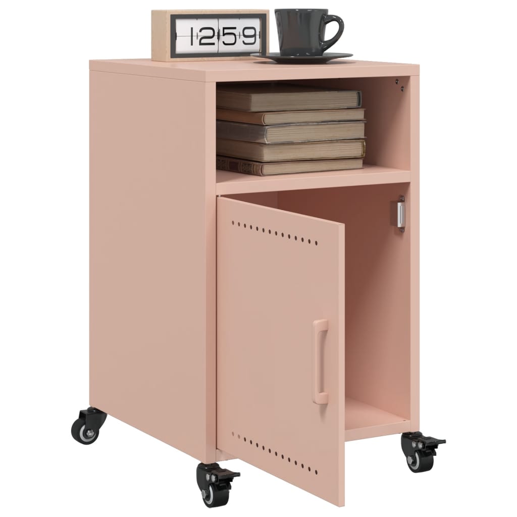 Noćni ormarići 2 kom ružičasti 36x39x59 cm čelični