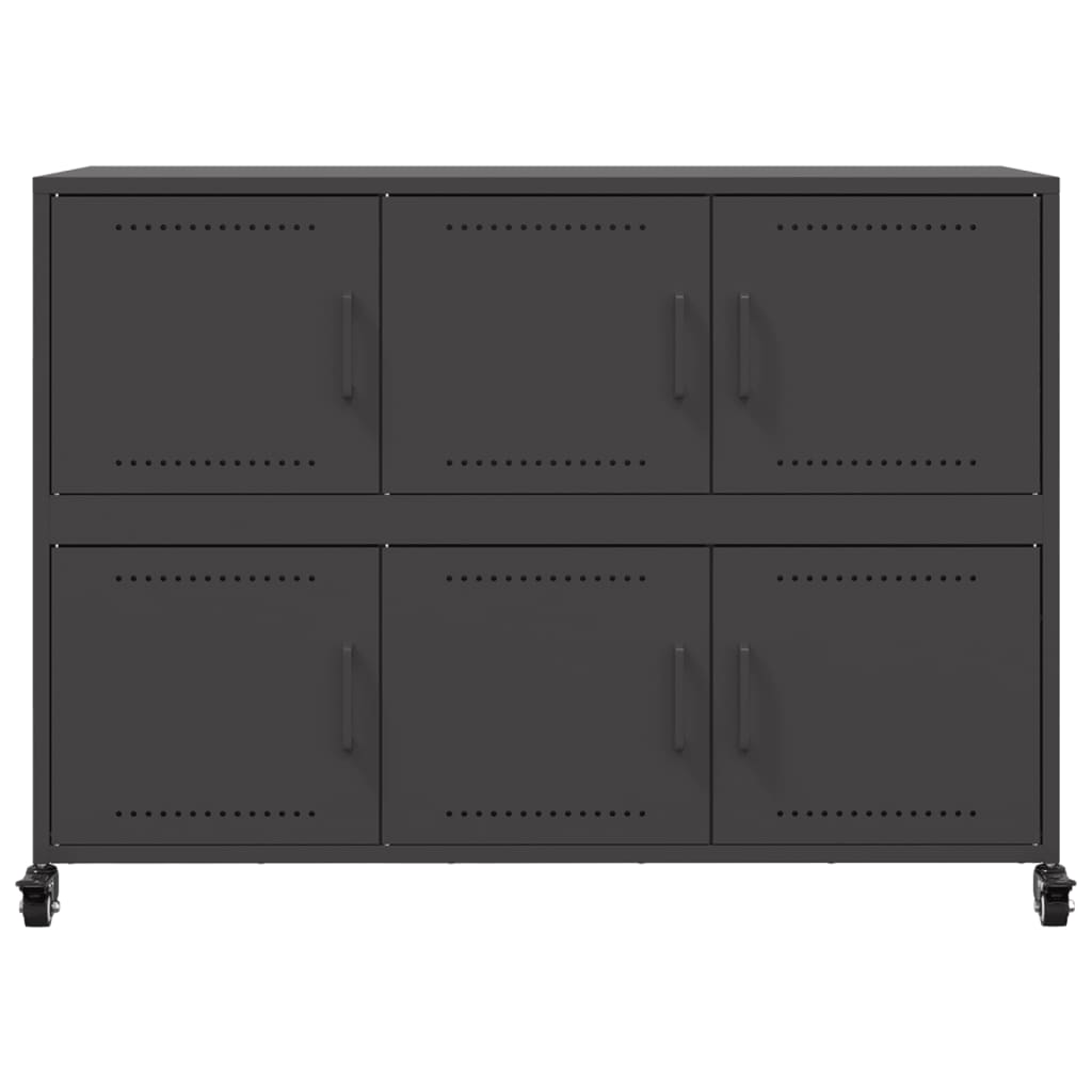 Komoda crna 100,5 x 39 x 72 cm čelik