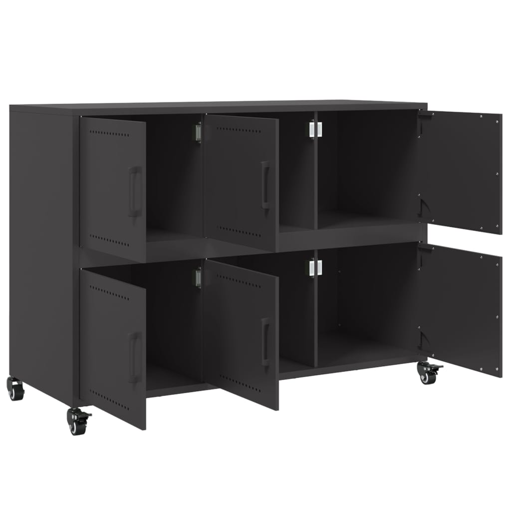 Komoda crna 100,5 x 39 x 72 cm čelik