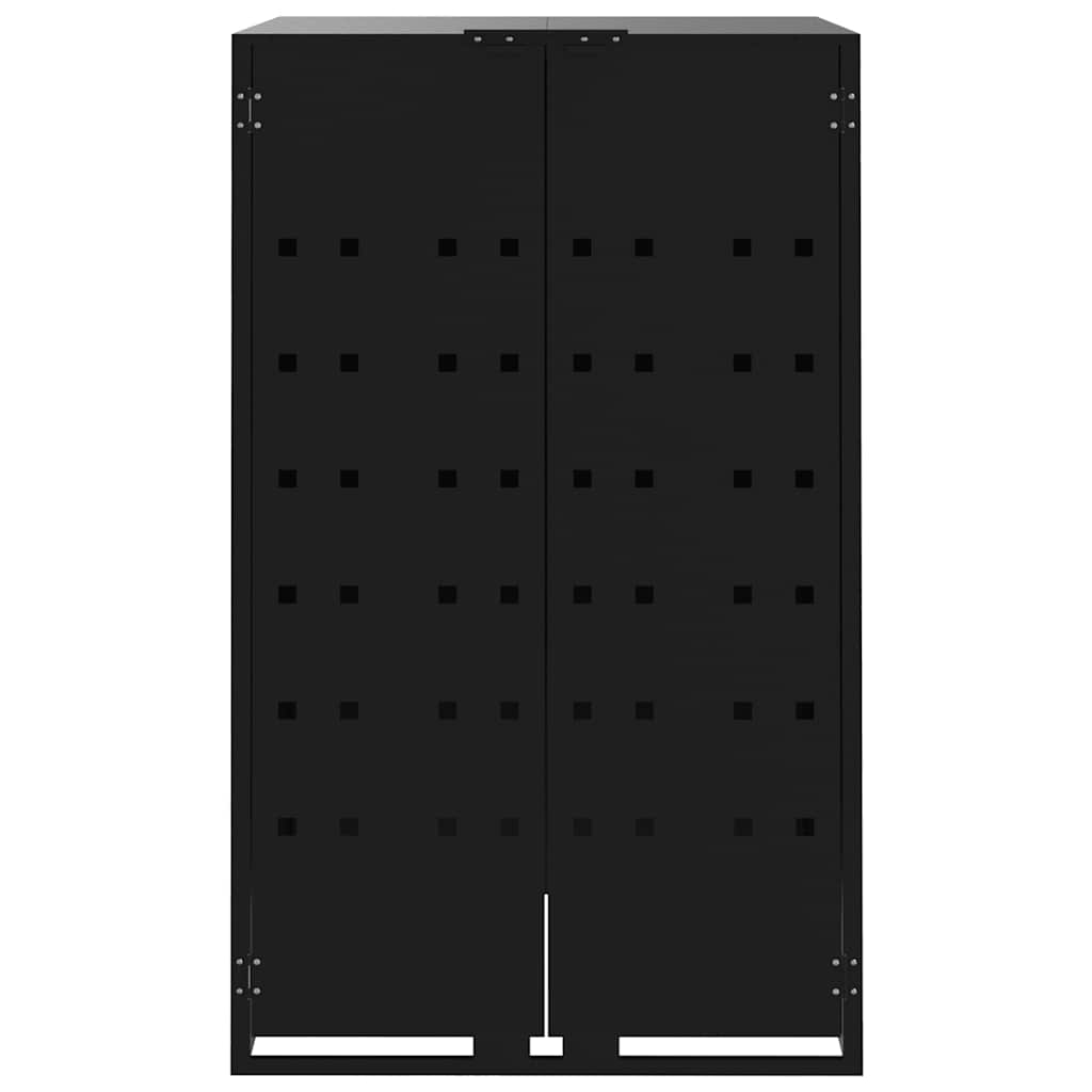 Spremište za jednu kantu za otpad crno 69 x 79 x 117 cm čelično