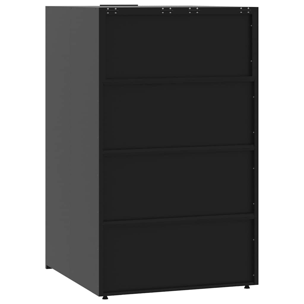 Spremište za jednu kantu za otpad crno 69 x 79 x 117 cm čelično