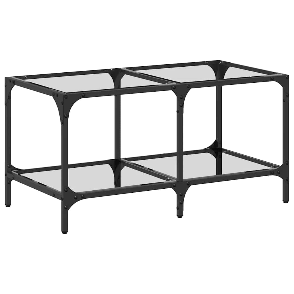 Stolić s prozirnom staklenom površinom 78,5x40x40 cm čelik