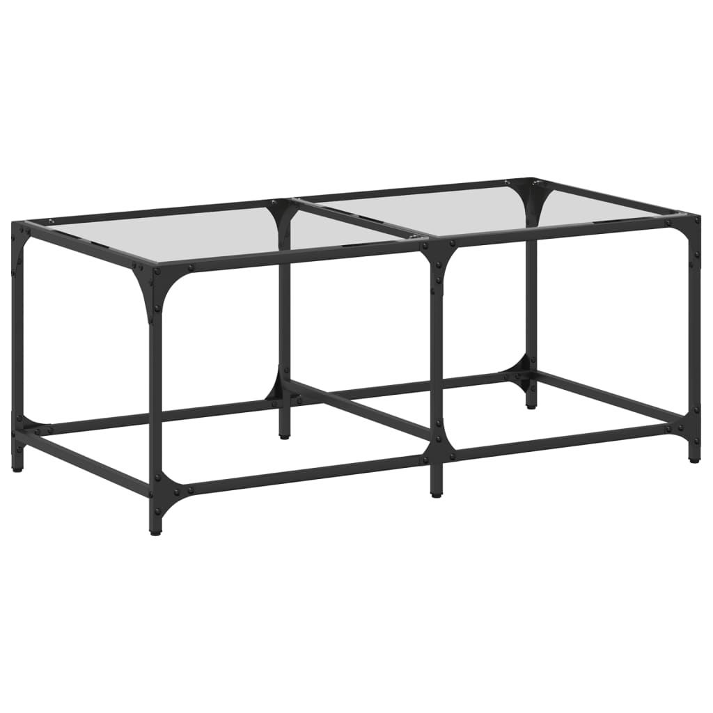 Stolić s prozirnom staklenom površinom 98,5 x 50 x 40 cm čelik