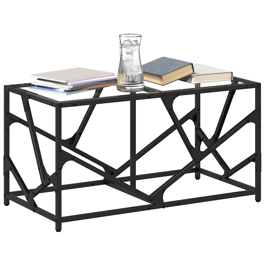 Stolić s prozirnom staklenom površinom 78,5x40x41 cm čelik