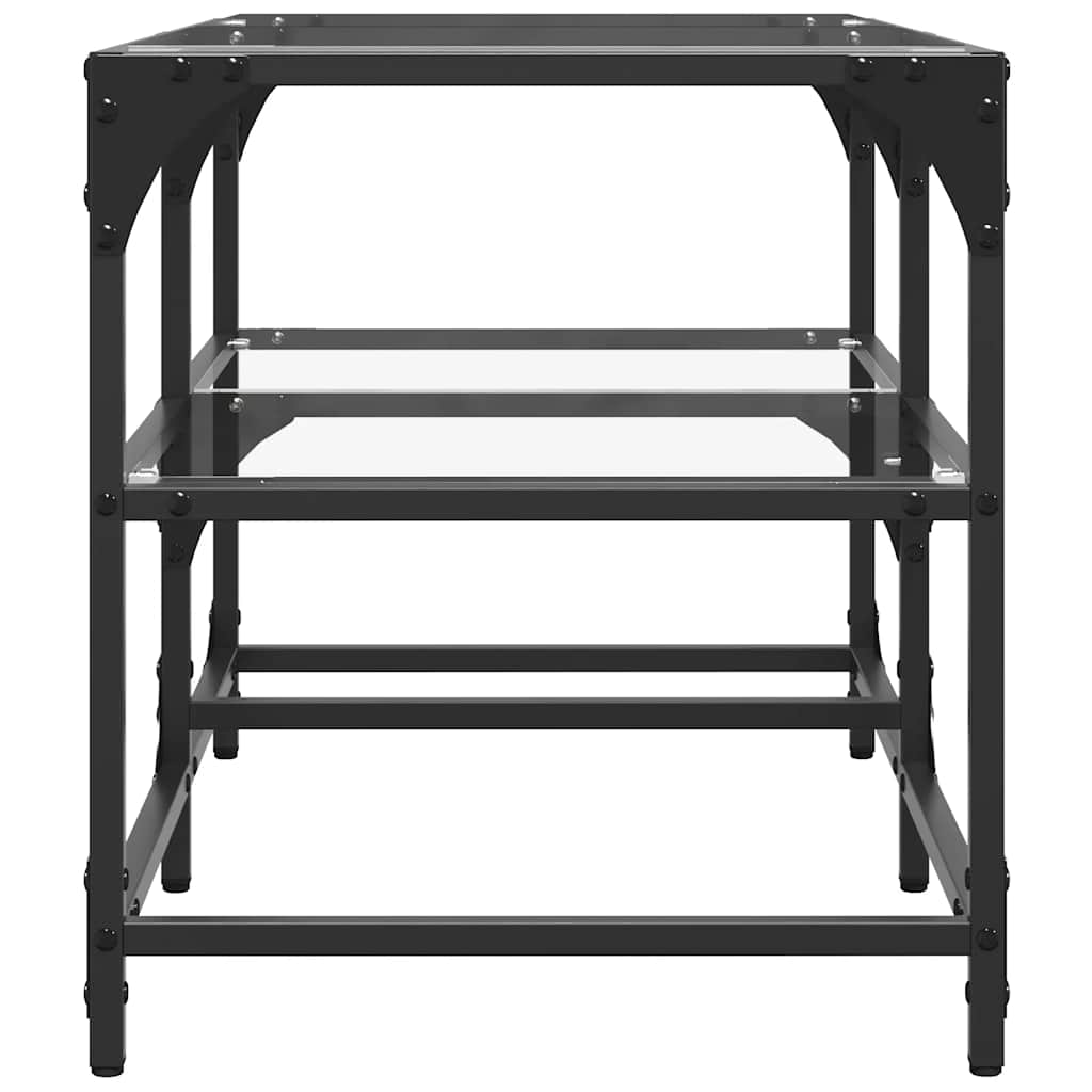 Stolić s prozirnom staklenom površinom 78,5x40x45 cm čelik