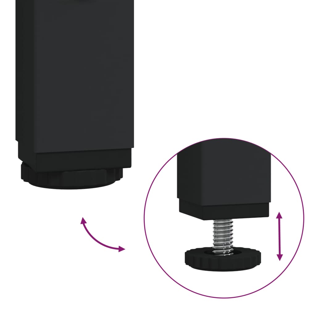 Konzolni stol s crnom staklenom površinom 98x35x81 cm čelični