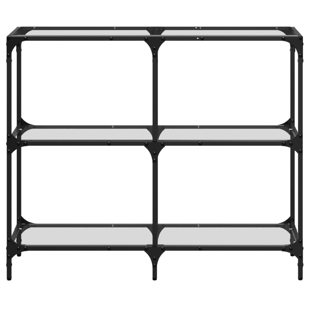 Konzolni stol s prozirnom staklenom površinom 98x30x81 cm čelik