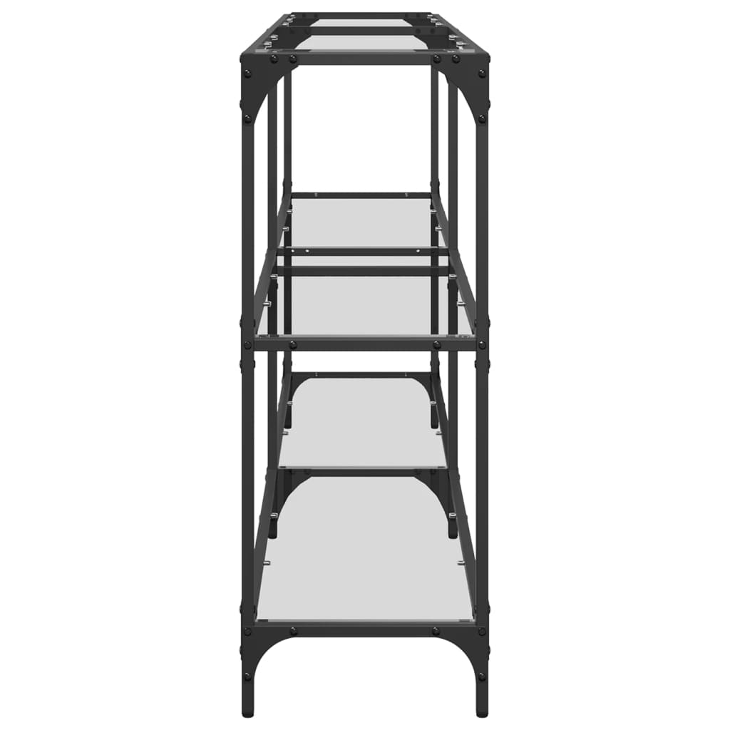 Stolić s prozirnom staklenom površinom 158,5x30x81 cm čelik