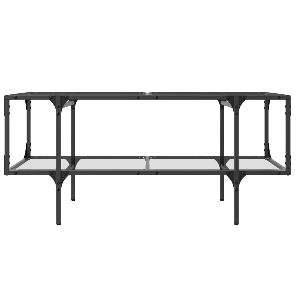 Stolić s prozirnom staklenom površinom 98,5x50x45 cm čelik
