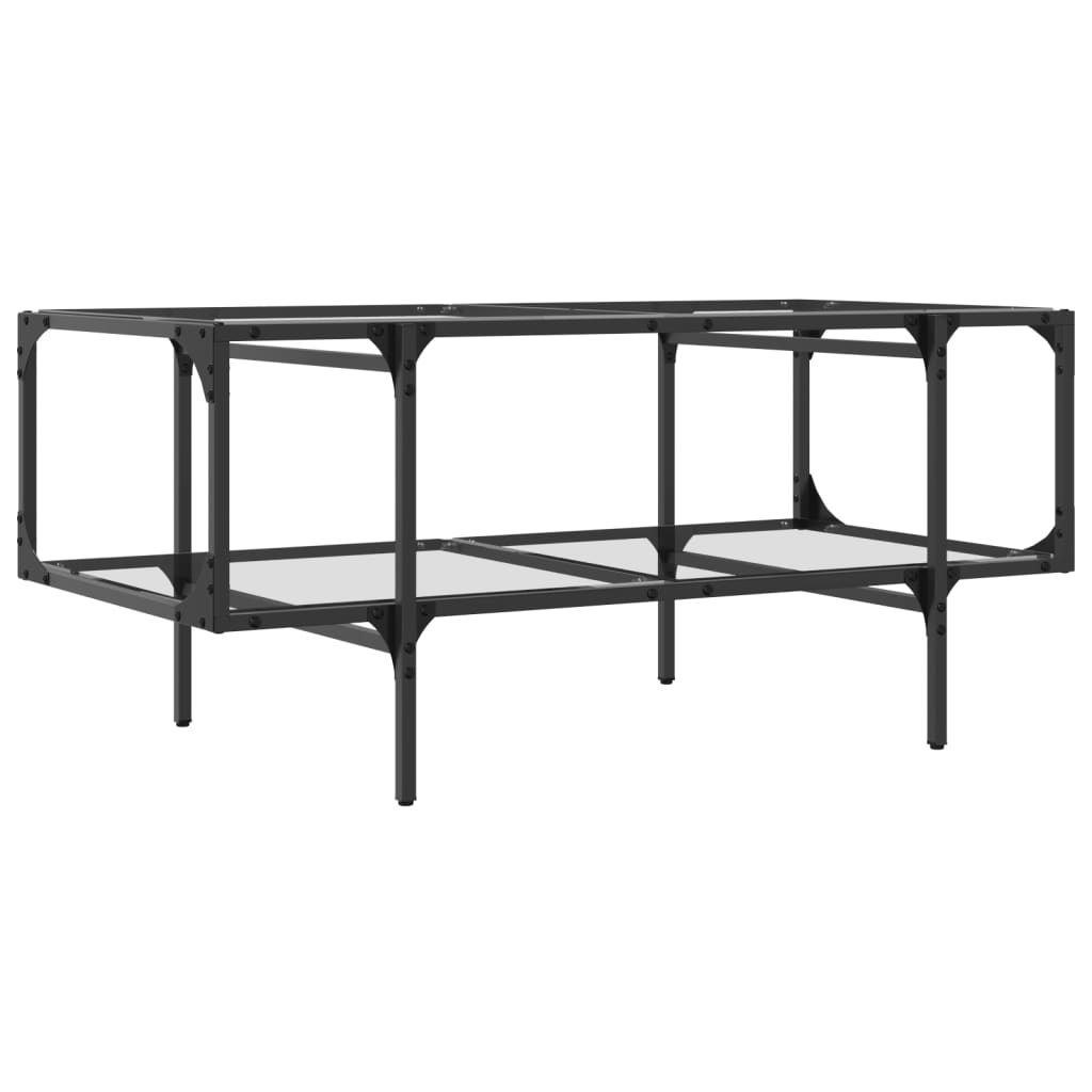 Stolić s prozirnom staklenom površinom 98,5x50x45 cm čelik