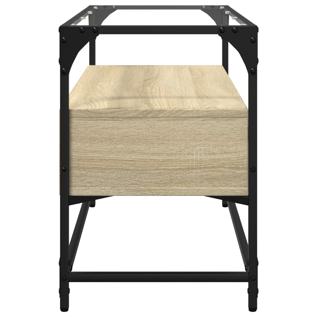 TV ormarić sa staklenom površinom boja hrasta 80x35x51 cm drvo