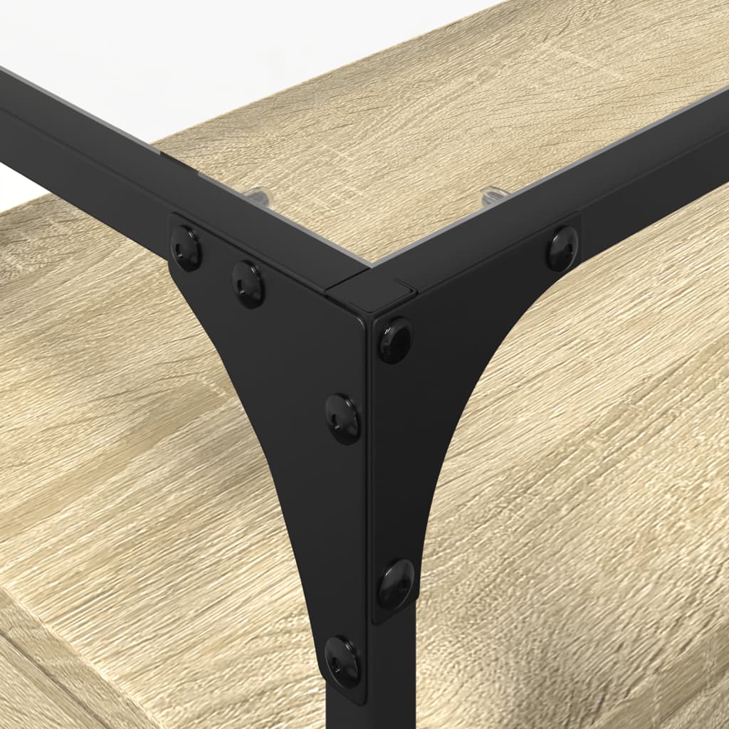 TV ormarić sa staklenom površinom boja hrasta 80x35x51 cm drvo