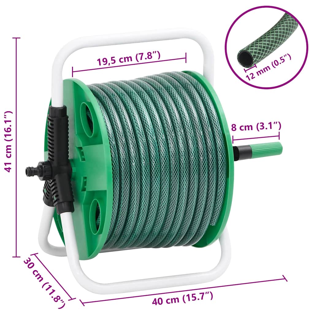 Zeleni kolut sa setom za pričvršćivanje crijeva 0,5 " 50 m PVC