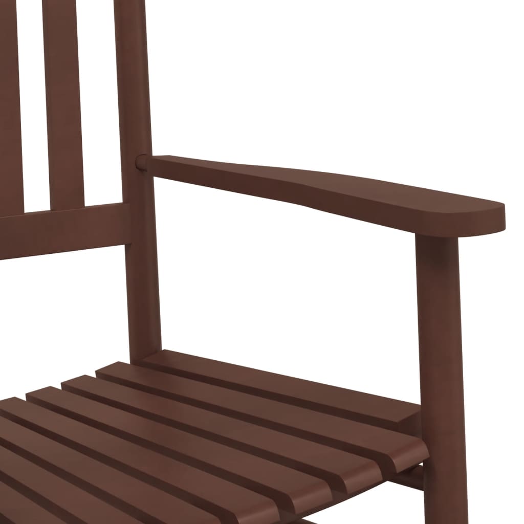 Stolica za ljuljanje sa sklopivim stolićem smeđa od drva topole