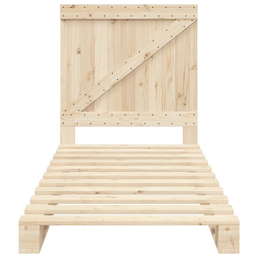 Okvir kreveta s uzglavljem 90 x 200 cm od masivne borovine