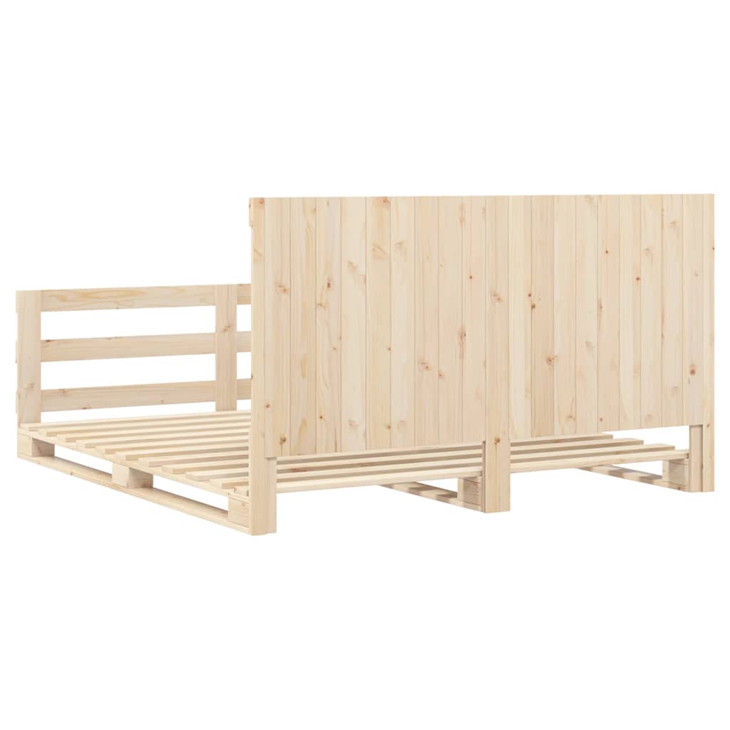 Okvir kreveta s uzglavljem 200 x 200 cm od masivne borovine