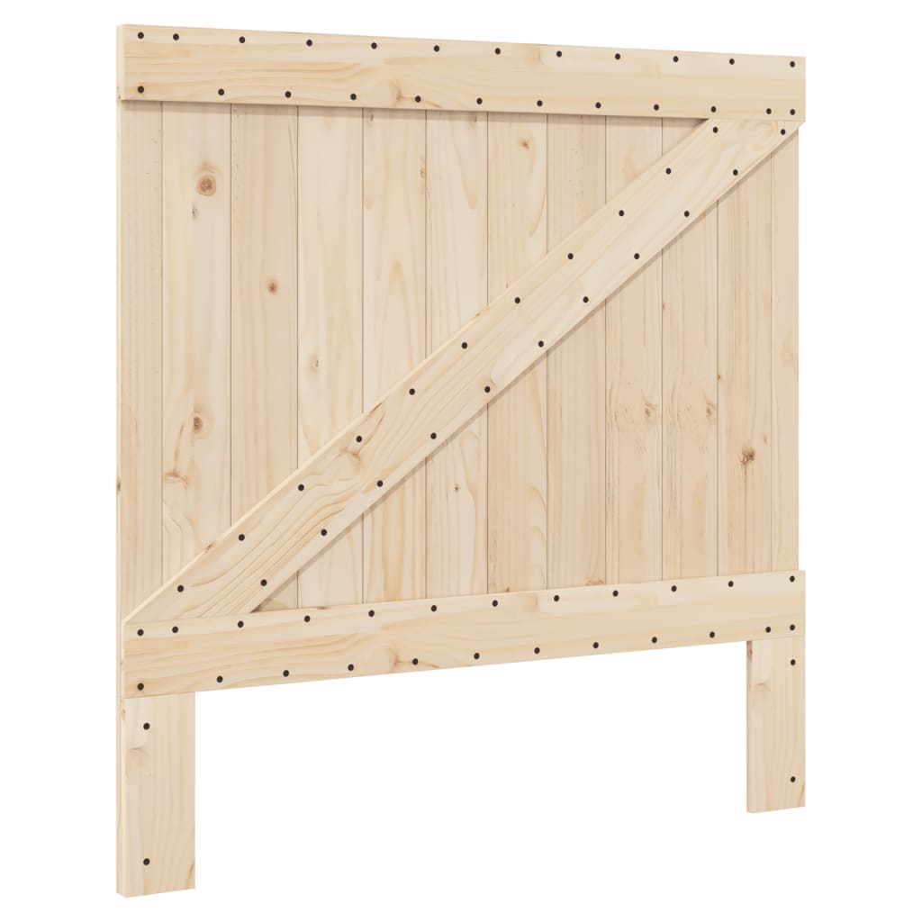 Okvir za krevet s uzglavljem sivi 100x200 cm masivna borovina
