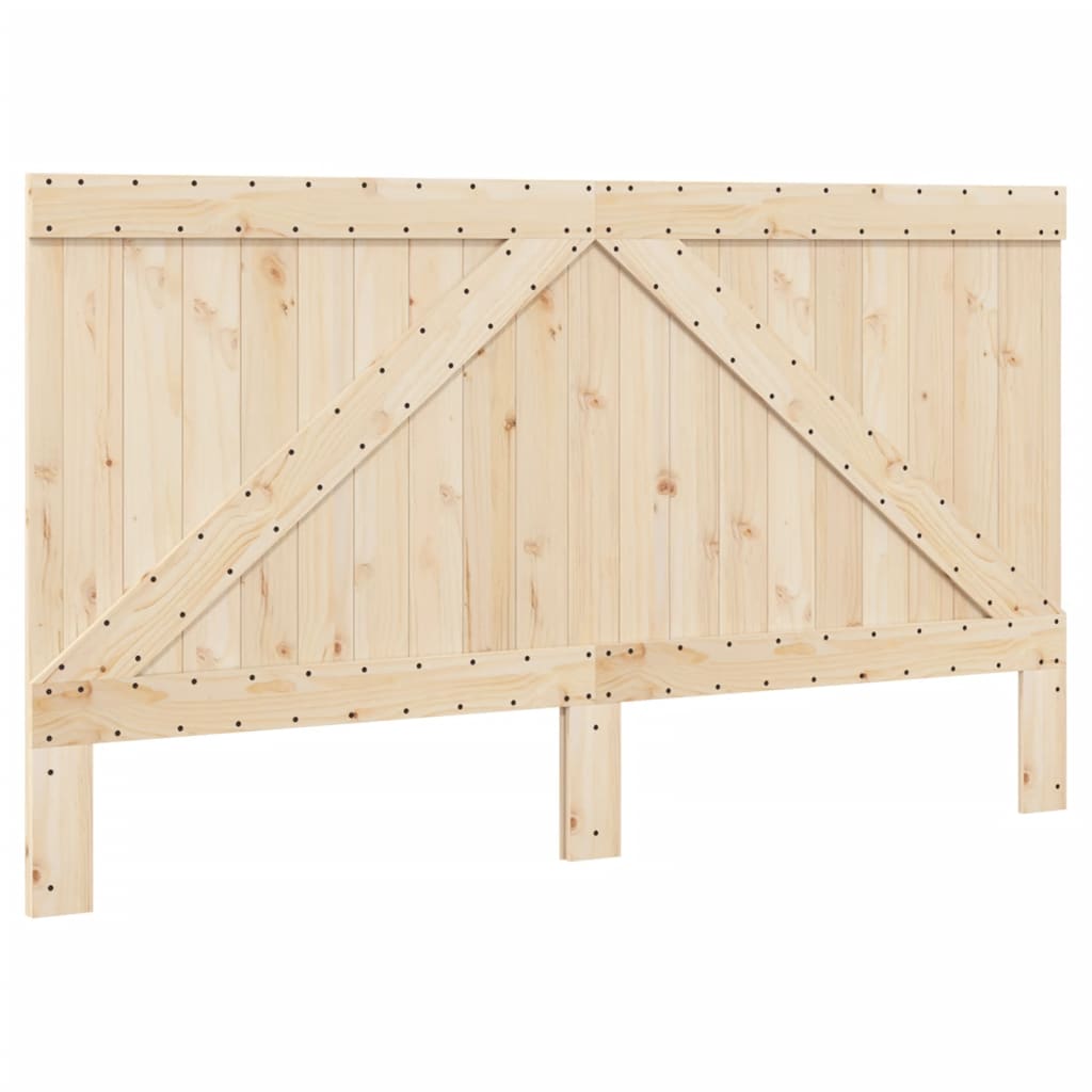 Okvir za krevet s uzglavljem sivi 200 x 200 cm masivna borovina