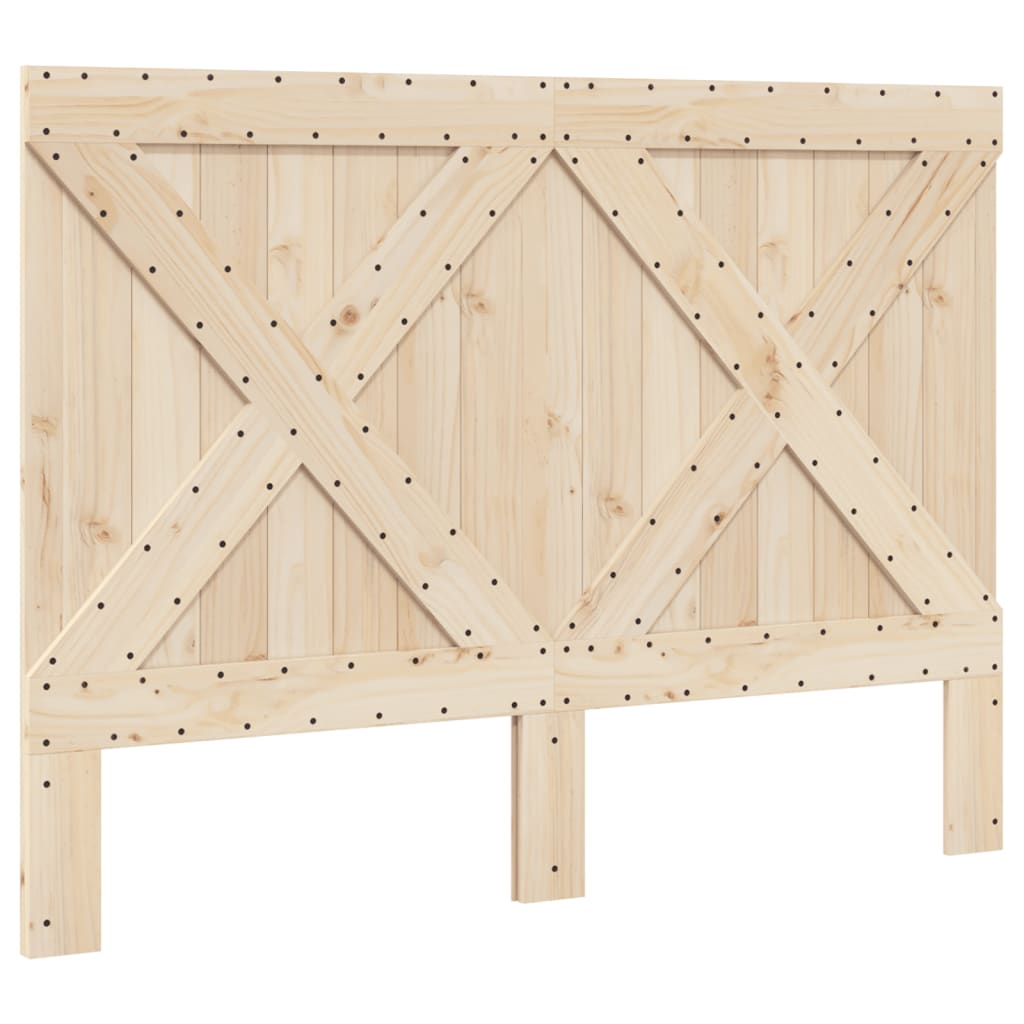 Okvir za krevet s uzglavljem sivi 140x200cm od masivne borovine