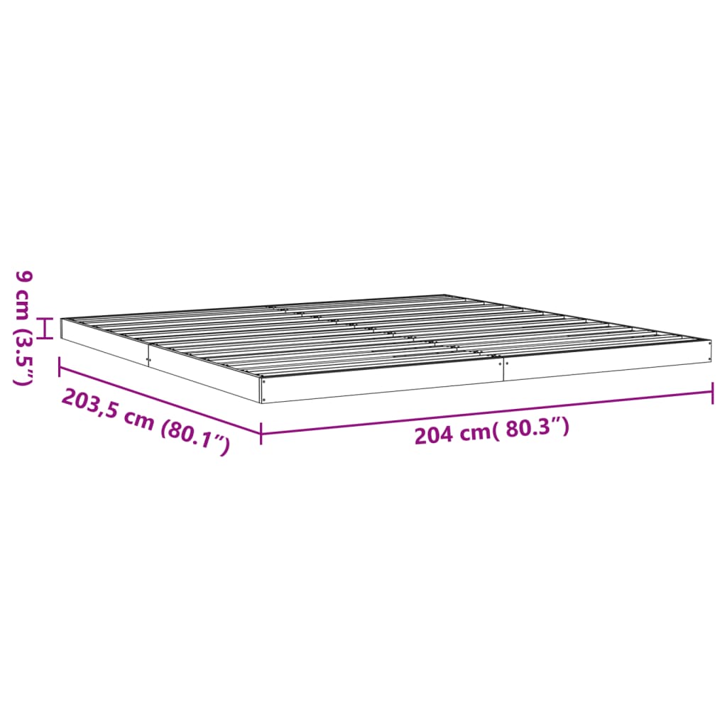 Okvir kreveta voštano smeđi 200 x 200 cm od masivne borovine