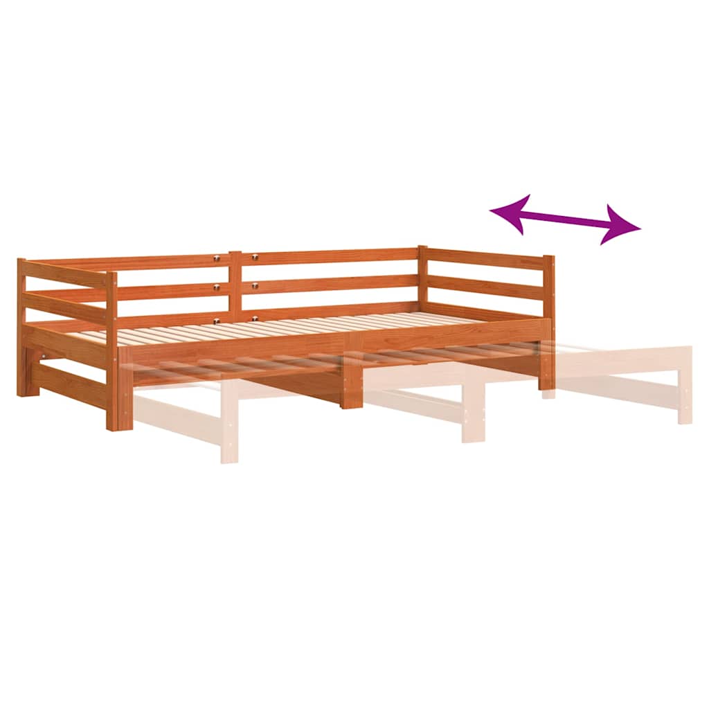 Dnevni krevet na razvlačenje voštano smeđi 80x200 cm