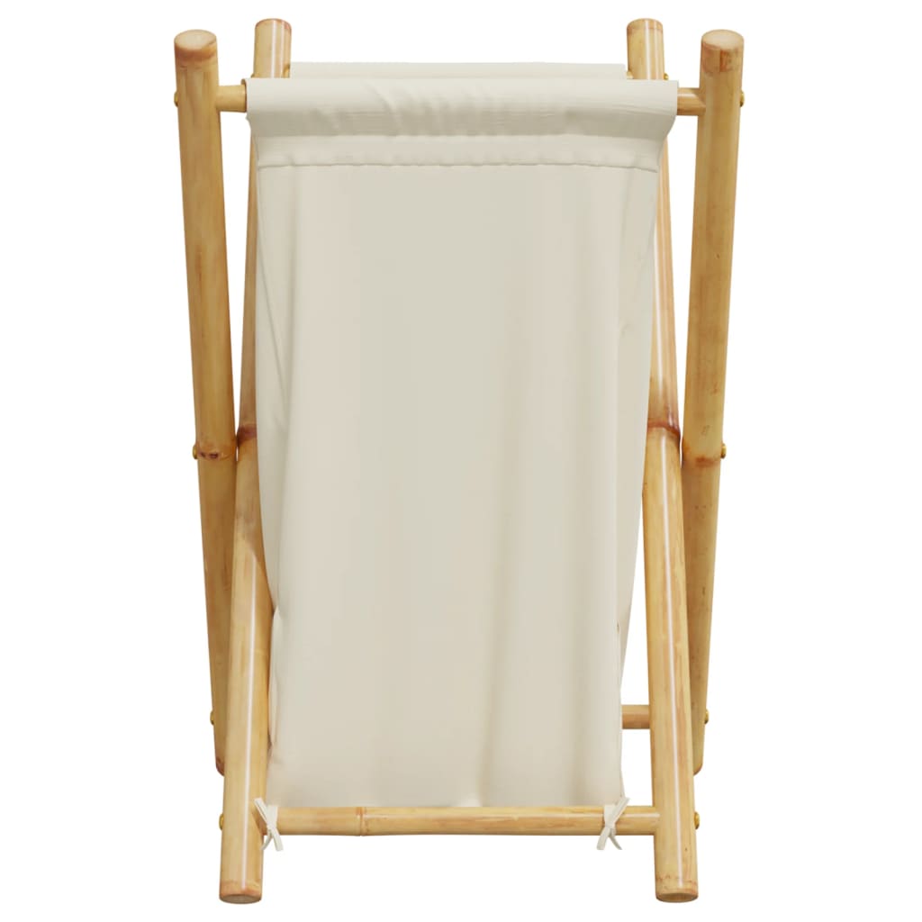 Košara za rublje krem bijela 41,5 x 36 x 63,5 cm od bambusa