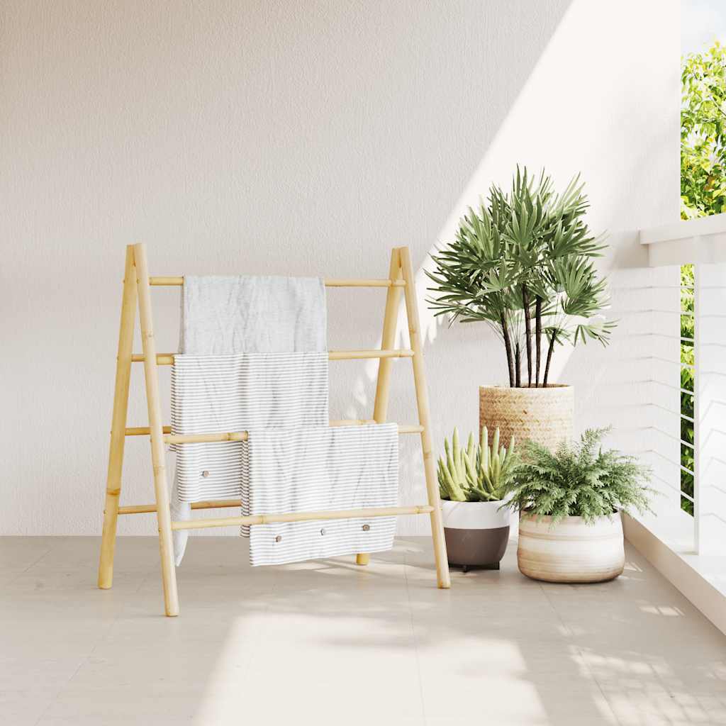 Dvostruke ljestve za ručnike s 4 prečke 90x50x100 cm od bambusa