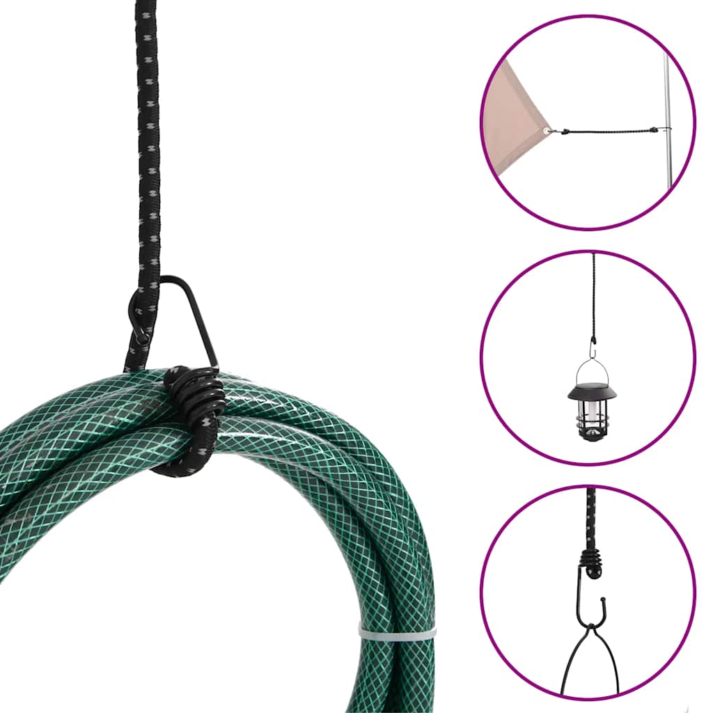 Užad za bungee s reflektirajućim prugama i kukama 50 kom 46 cm