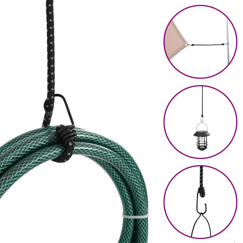 Užad za bungee s reflektirajućim prugama i kukama 50 kom 59 cm