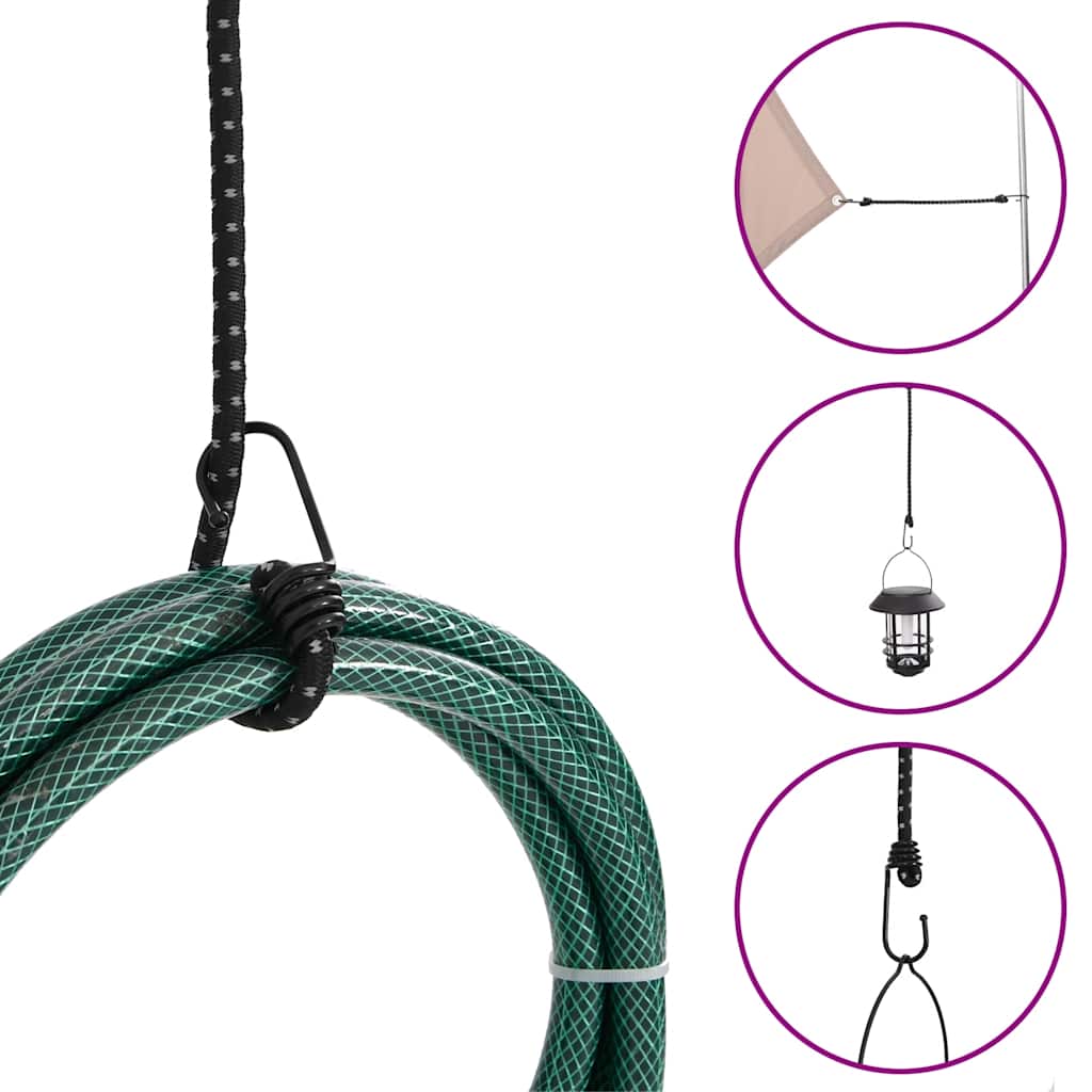 Užad za bungee s reflektirajućim prugama i kukama 50 kom 100 cm