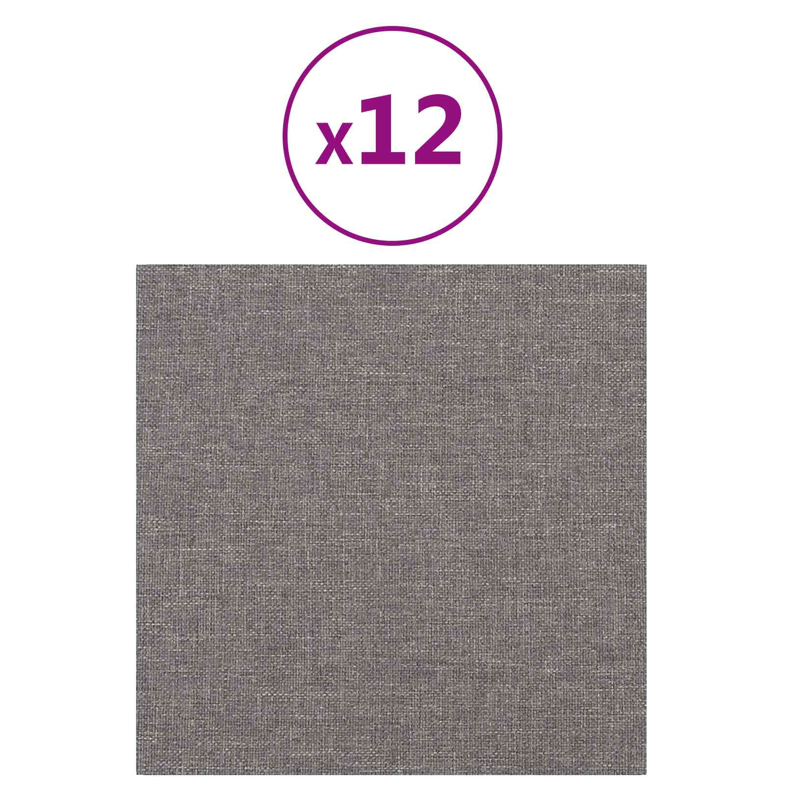 Zidna uzglavlja 12 pcs Svijetlo siva 30 x 30 cm tkanina