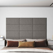 Zidna uzglavlja 12 pcs Svijetlo siva 60 x 30 cm tkanina