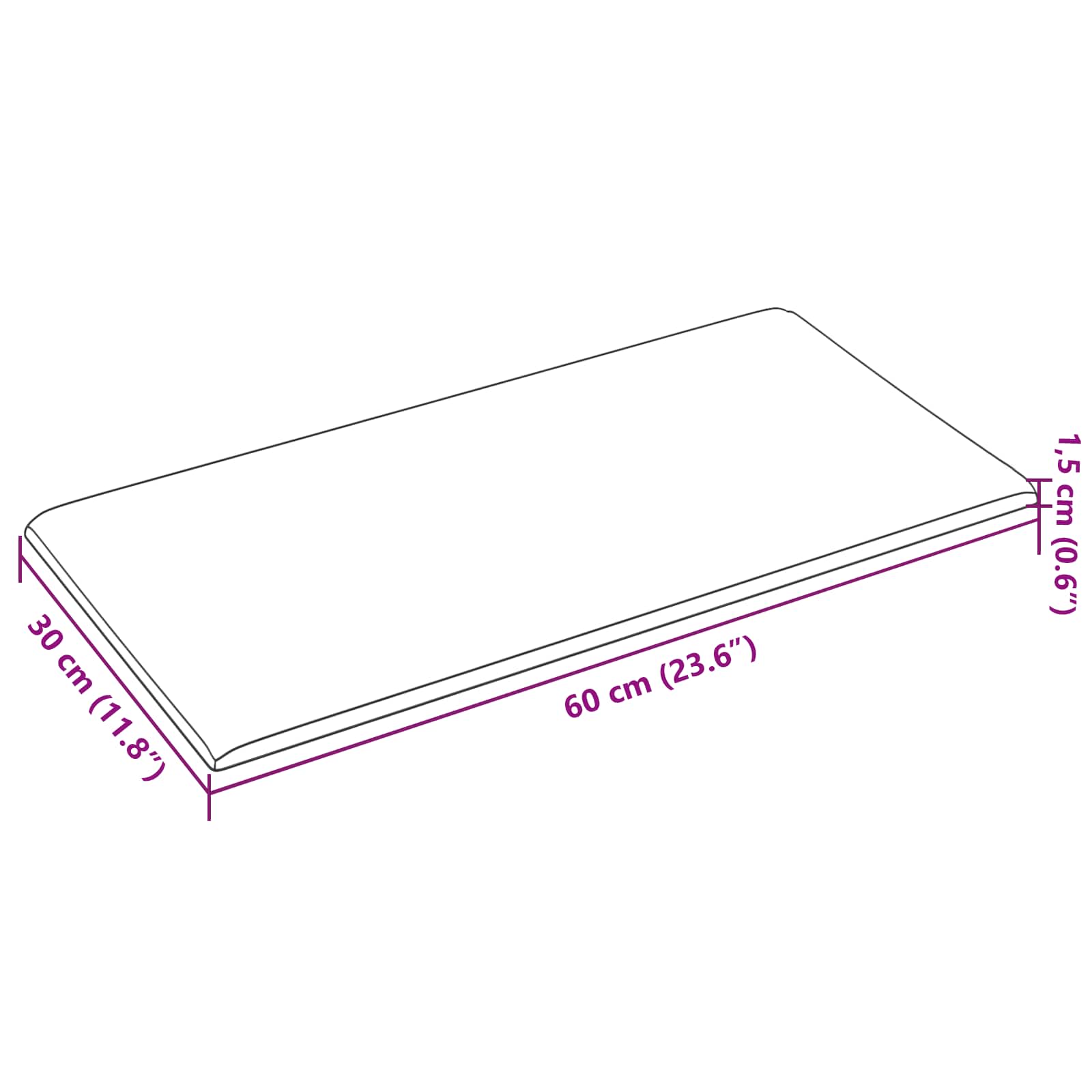 Zidna uzglavlja 12 pcs Tamno siva 60 x 30 cm tkanina