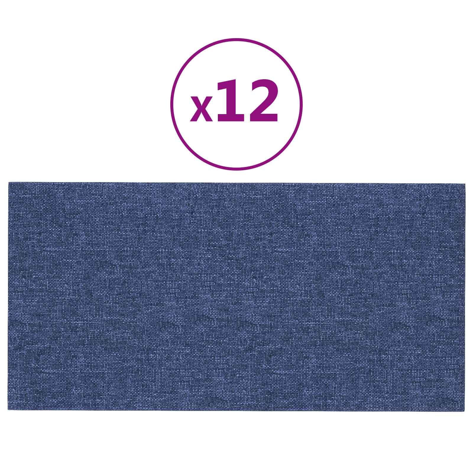 Zidna uzglavlja 12 pcs Plava 60 x 30 cm tkanina