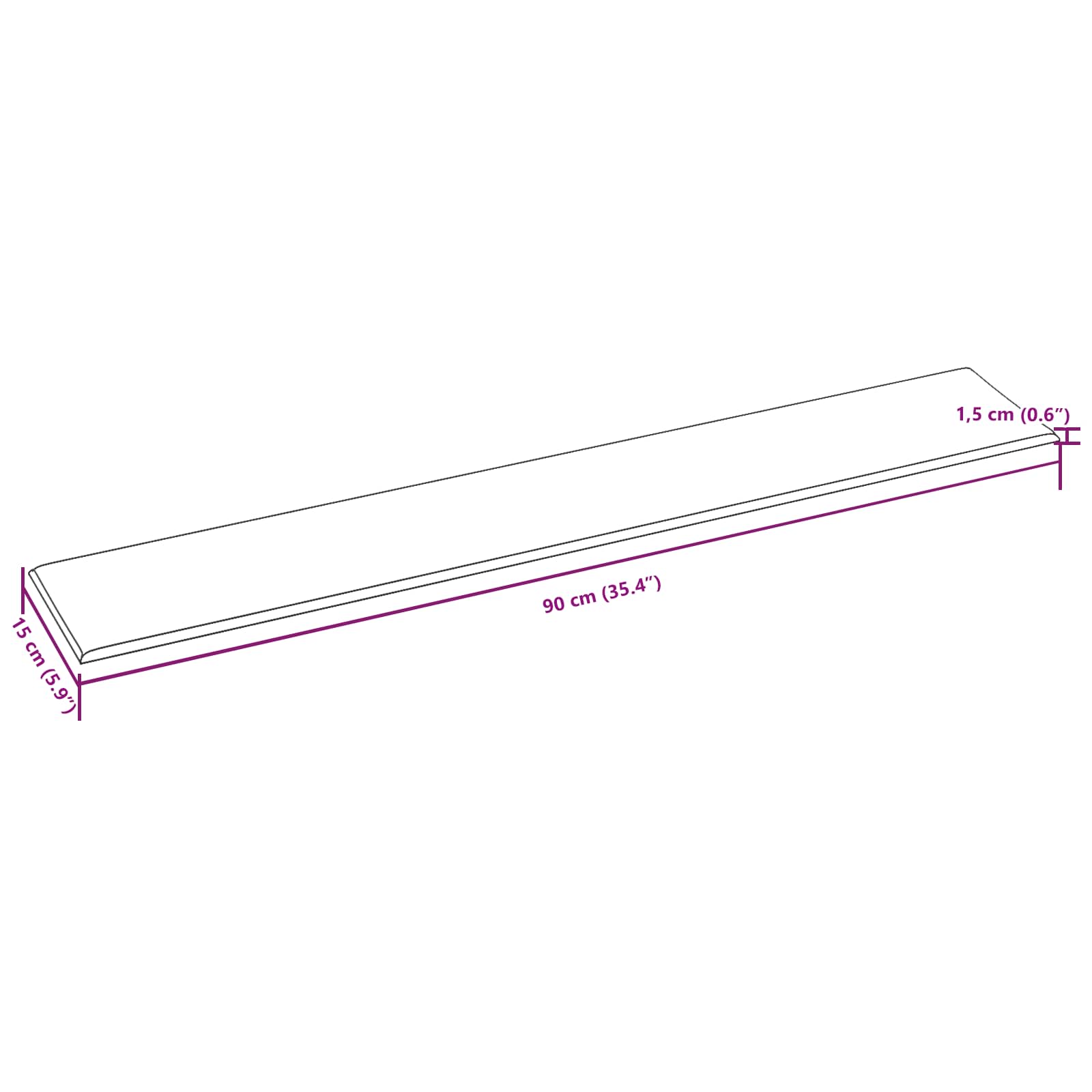 Zidna uzglavlja 12 pcs Krema 90 x 15 cm tkanina
